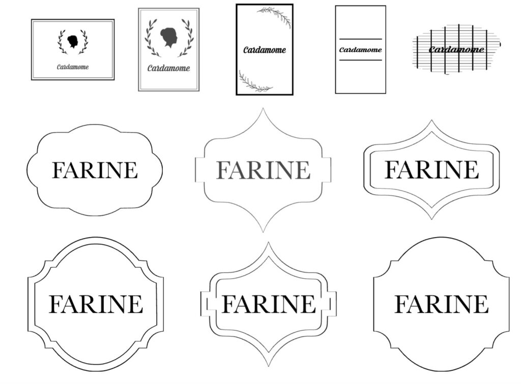 Stickers ou étiquettes pour pot à épice