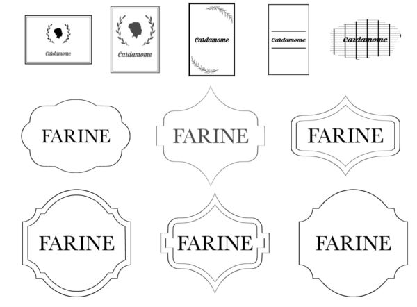 Stickers ou étiquettes pour pot à épice