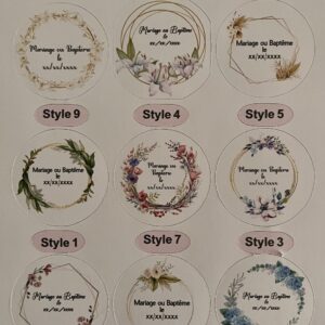 Etiquettes mariage ou baptême