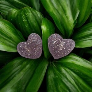 Coeur clou rose paillete