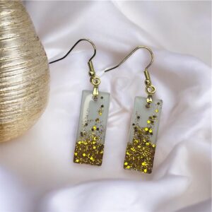 Boucles d'oreilles R12 degradées de paillettes dorées