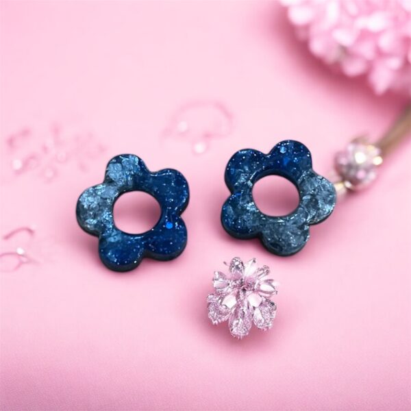 Panpilles  argentées et bleu pailleté