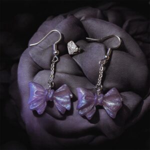 Photoroom_20260221_204448 Boucles d'oreilles noeud couleur licorne